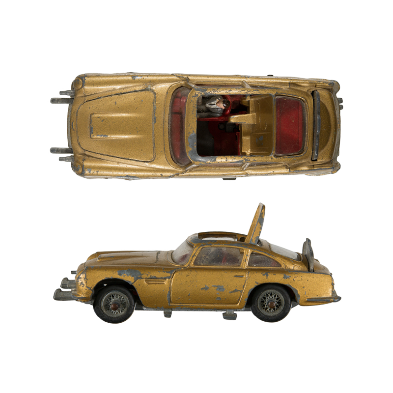 Playworn toy: James Bond’s Gold Aston Martin DB5 Corgi Toys 261, 1965